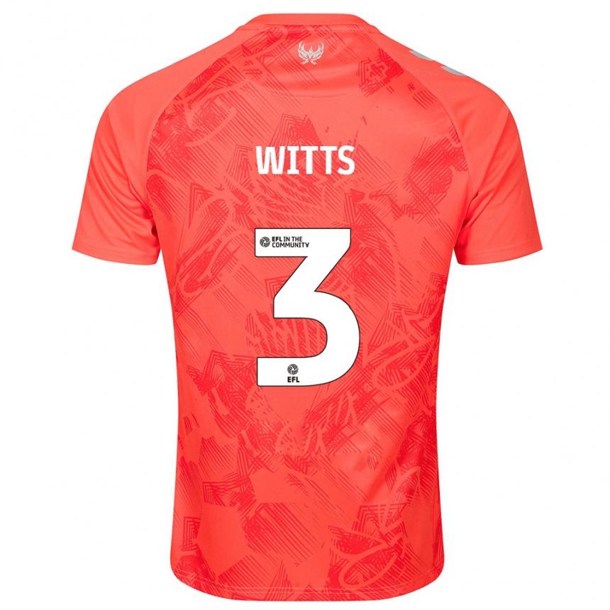 ילדים כדורגל Callum Witts #3 כתום לבן הרחק ג'רזי 2025/26