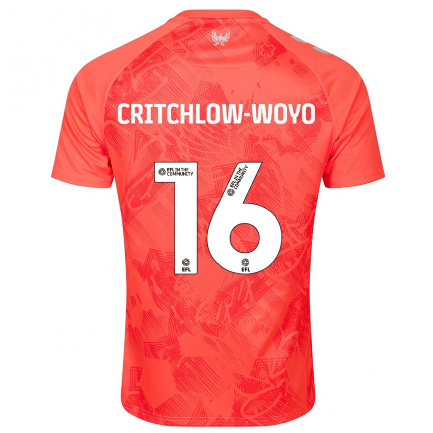 ילדים כדורגל Tionne Critchlow-Woyo #16 כתום לבן הרחק ג'רזי 2025/26