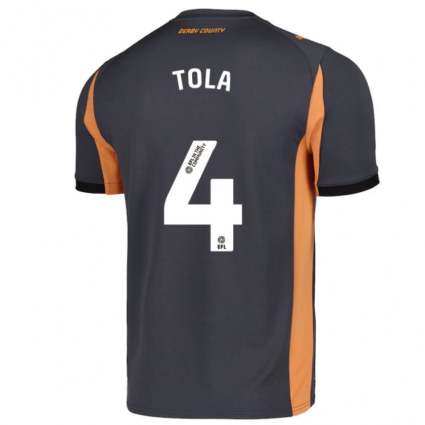 ילדים כדורגל Marcel Tola #4 אפור כתום שחור הרחק ג'רזי 2025/26