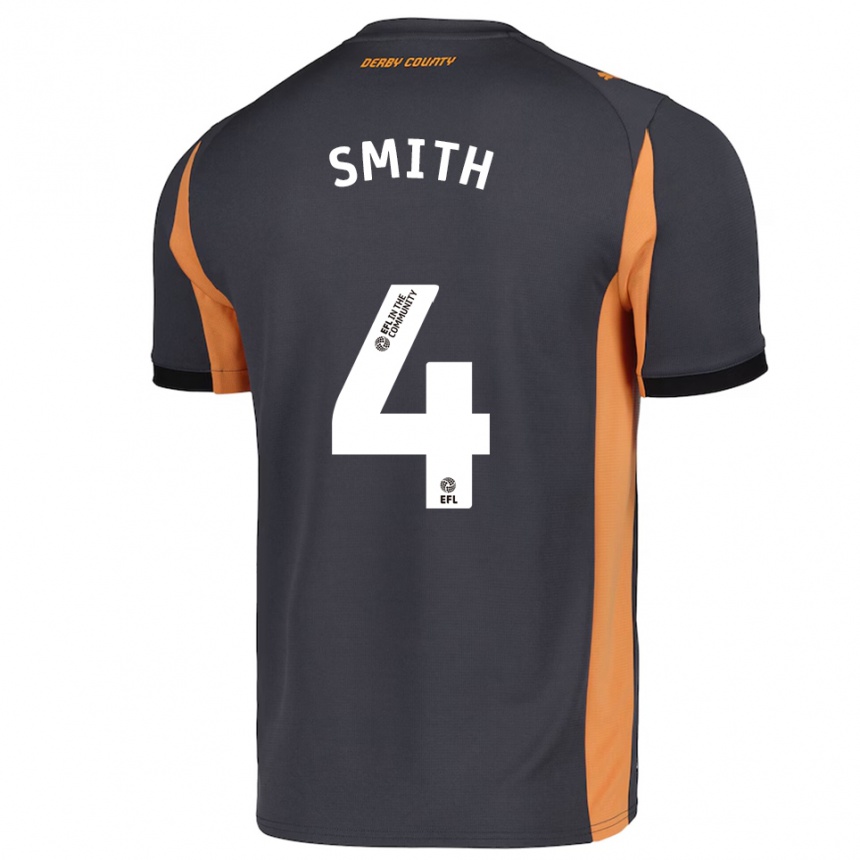 ילדים כדורגל Charlie Smith #4 אפור כתום שחור הרחק ג'רזי 2025/26