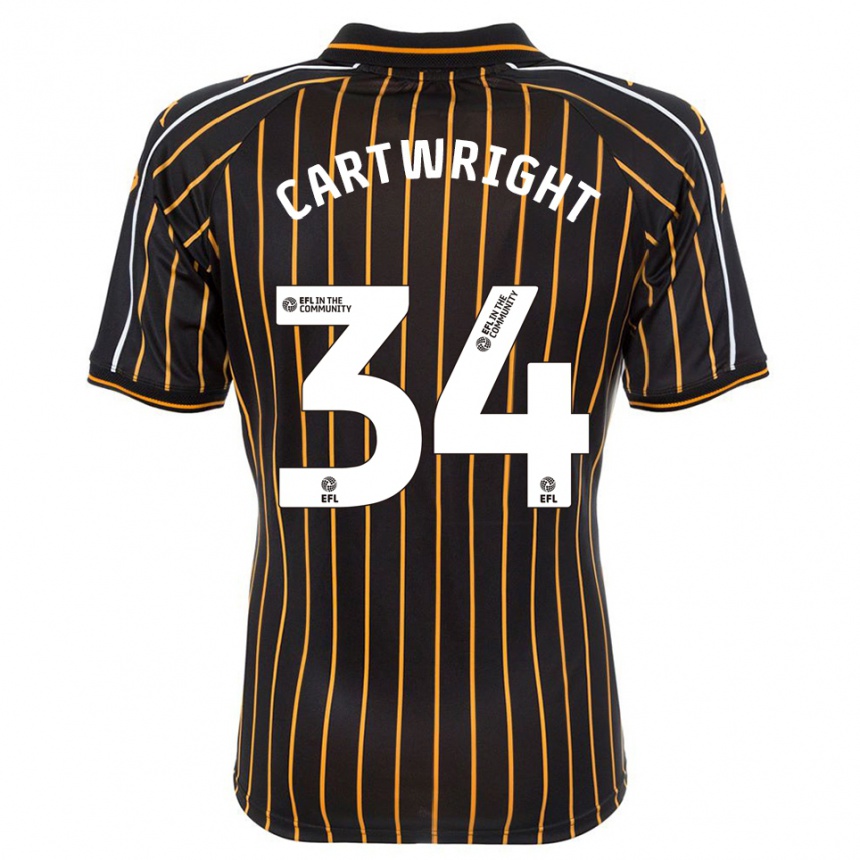 ילדים כדורגל הארווי קרטרייט #34 לבן שחור הרחק ג'רזי 2025/26