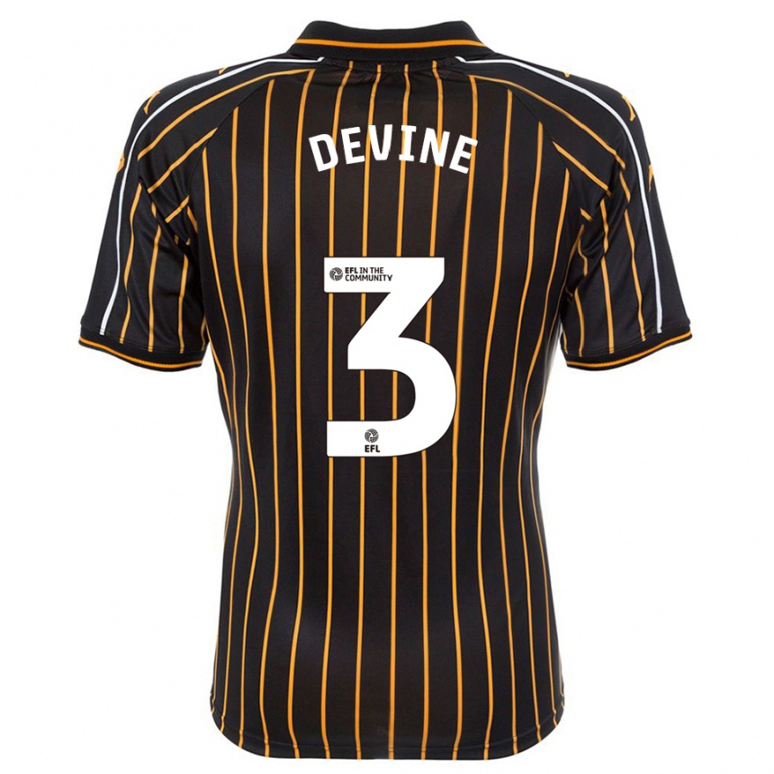 ילדים כדורגל Ed Devine #3 לבן שחור הרחק ג'רזי 2025/26