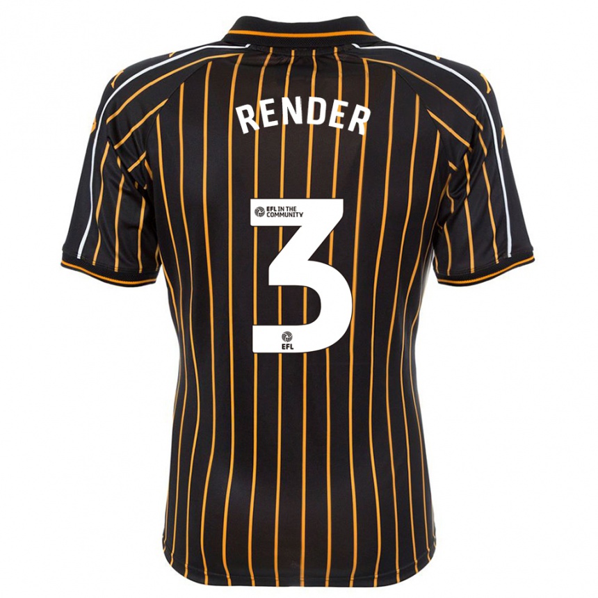 ילדים כדורגל Meg Render #3 לבן שחור הרחק ג'רזי 2025/26