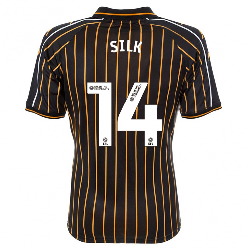 ילדים כדורגל Reuben Silk #14 לבן שחור הרחק ג'רזי 2025/26