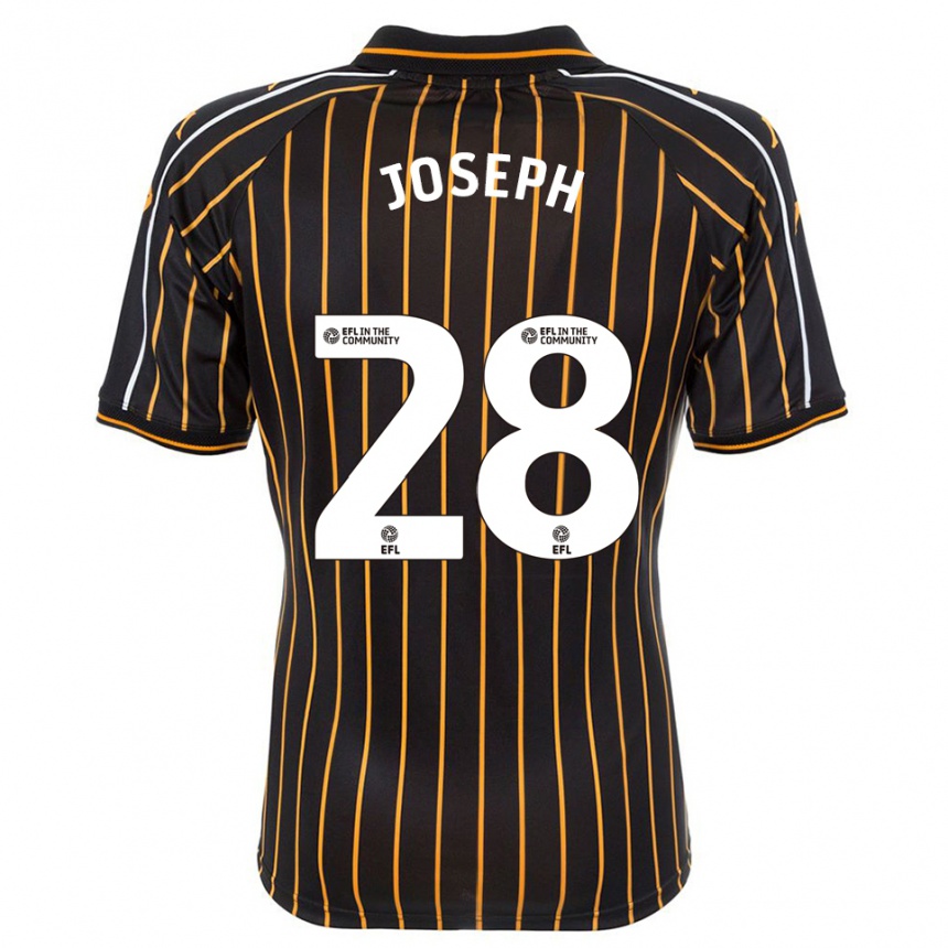 ילדים כדורגל קייל ג'וזף #28 לבן שחור הרחק ג'רזי 2025/26