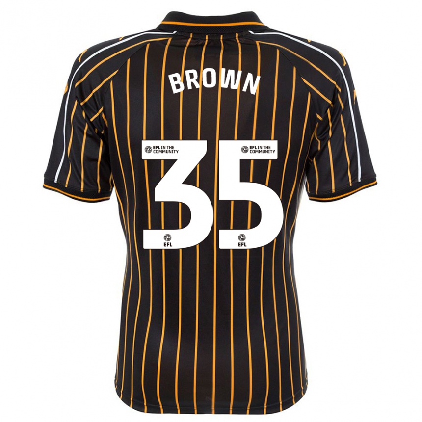 ילדים כדורגל פארל בראון #35 לבן שחור הרחק ג'רזי 2025/26