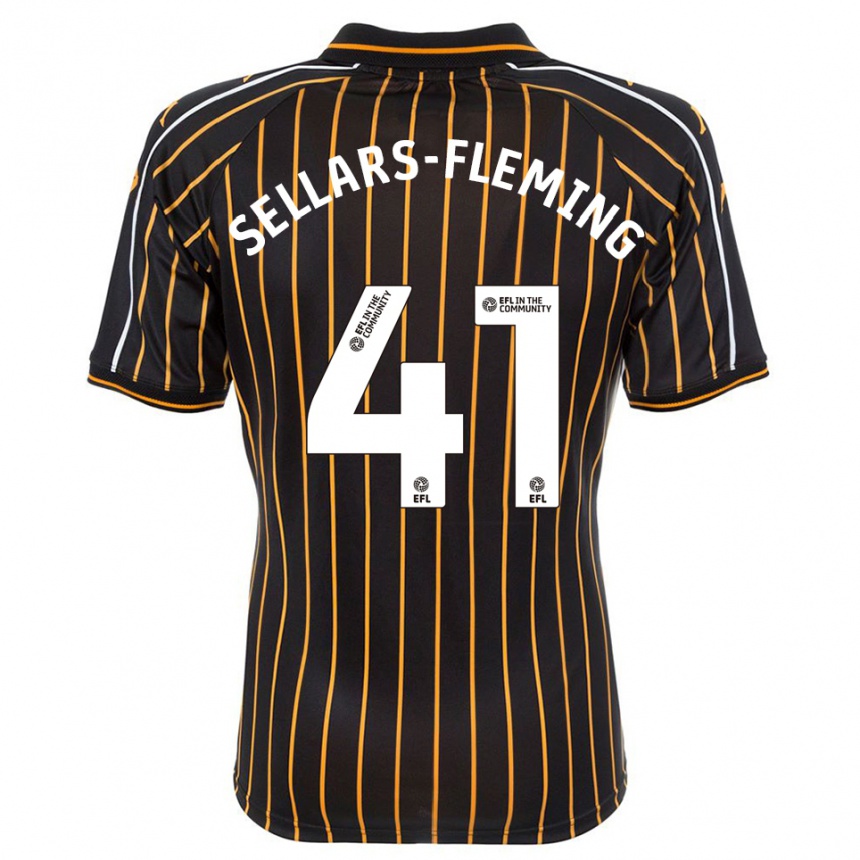 ילדים כדורגל טיירל סלארס-פלמינג #41 לבן שחור הרחק ג'רזי 2025/26