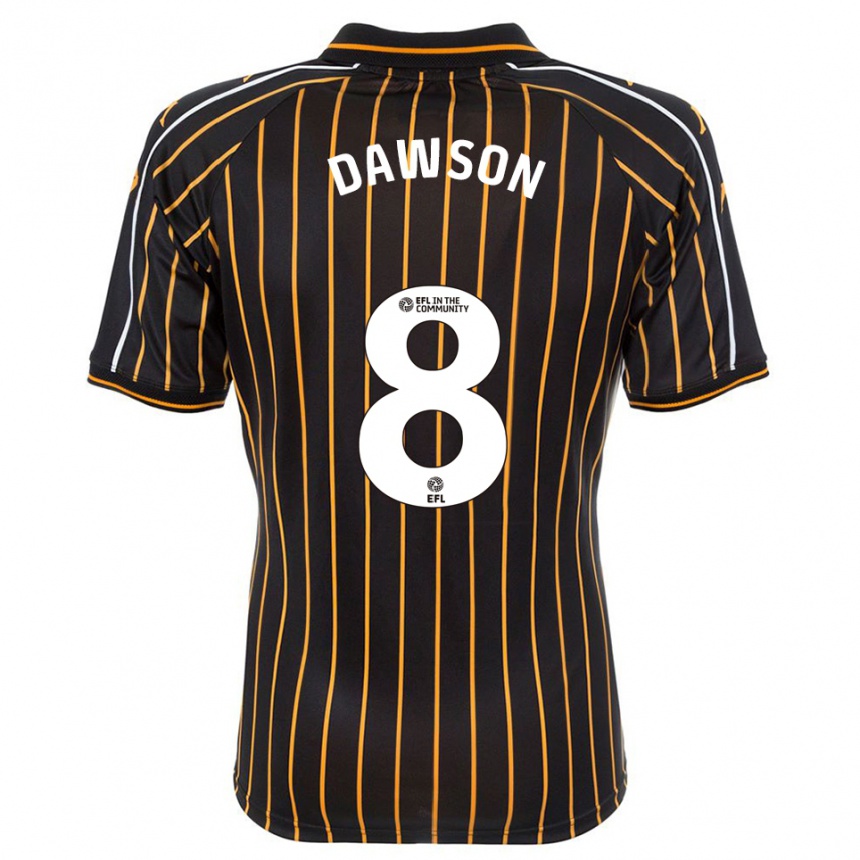 ילדים כדורגל לוקאס דוסון #8 לבן שחור הרחק ג'רזי 2025/26