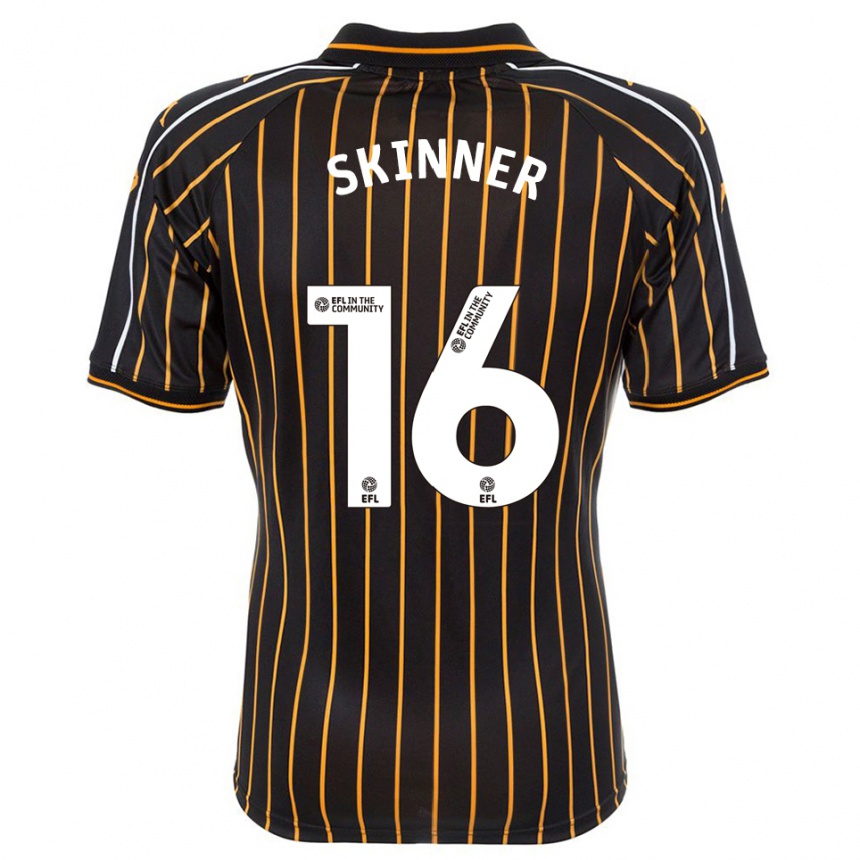 ילדים כדורגל Harley Skinner #16 לבן שחור הרחק ג'רזי 2025/26