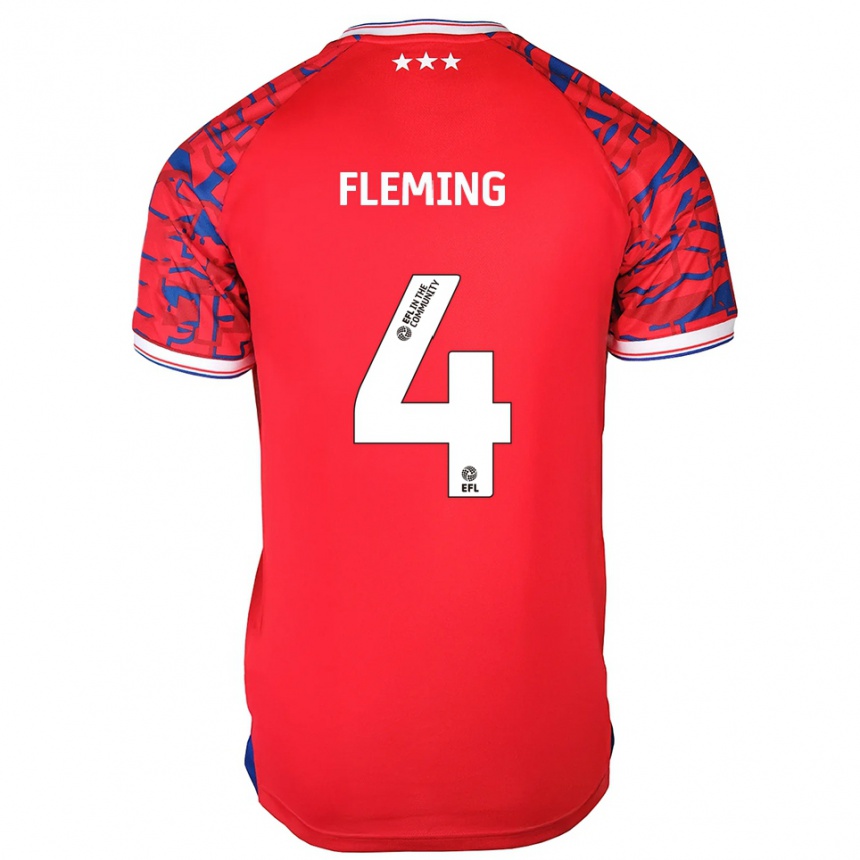 ילדים כדורגל Charlotte Fleming #4 אדום כחול הרחק ג'רזי 2025/26