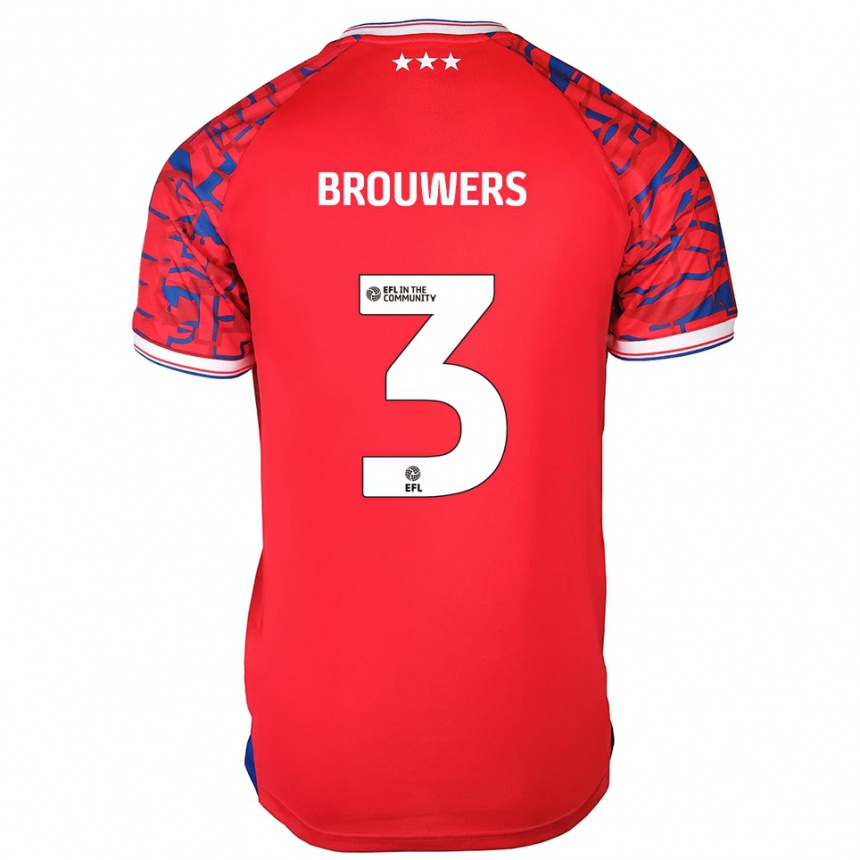 ילדים כדורגל Steve Brouwers #3 אדום כחול הרחק ג'רזי 2025/26