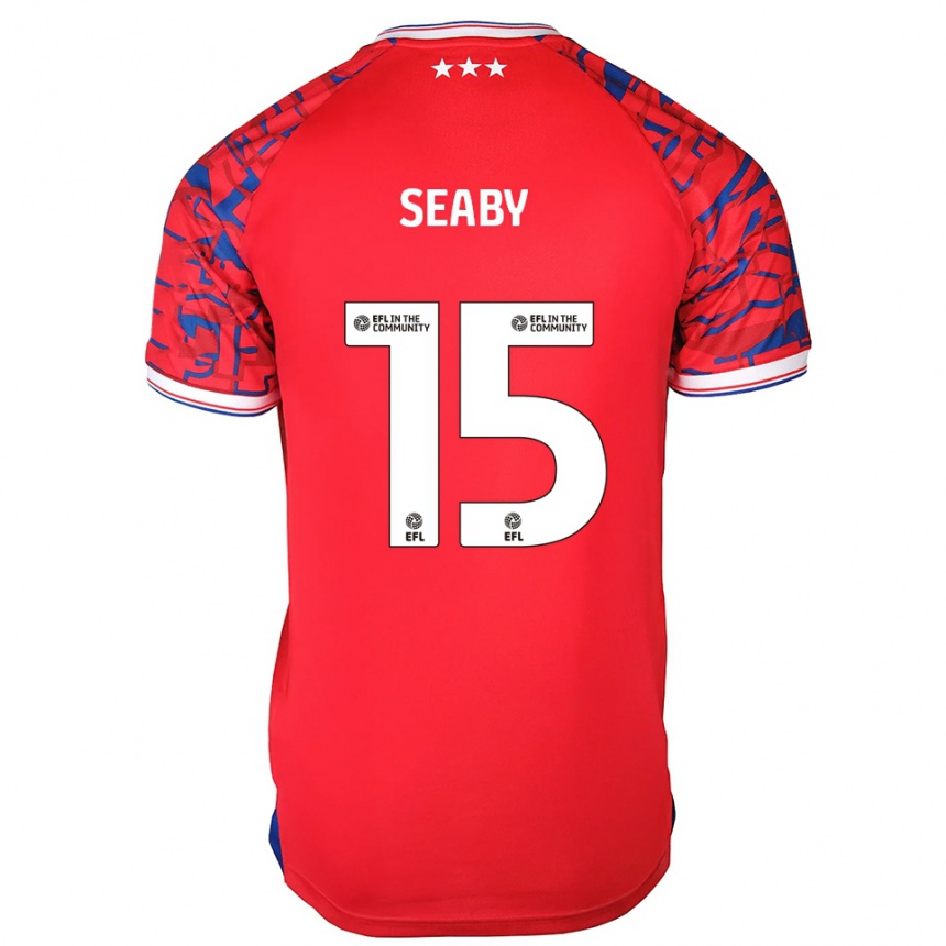 ילדים כדורגל Ruby Seaby #15 אדום כחול הרחק ג'רזי 2025/26