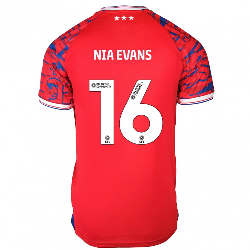 ילדים כדורגל ניה אוונס #16 אדום כחול הרחק ג'רזי 2025/26 ילדים כדורגל ניה אוונס #16 אדום כחול הרחק ג'רזי 2025/26