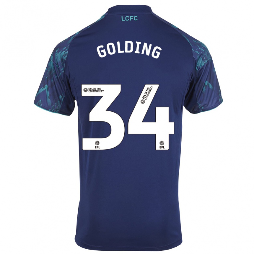 ילדים כדורגל מייקל גולדינג #34 כחול נייבי ירוק לבן הרחק ג'רזי 2025/26