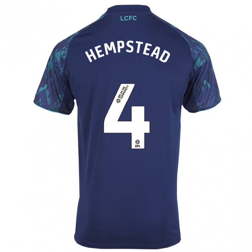 ילדים כדורגל Oliver Hempstead #4 כחול נייבי ירוק לבן הרחק ג'רזי 2025/26