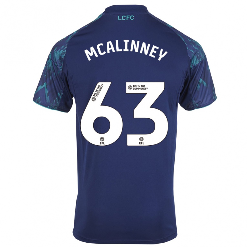 ילדים כדורגל ליאם מקאליני #63 כחול נייבי ירוק לבן הרחק ג'רזי 2025/26