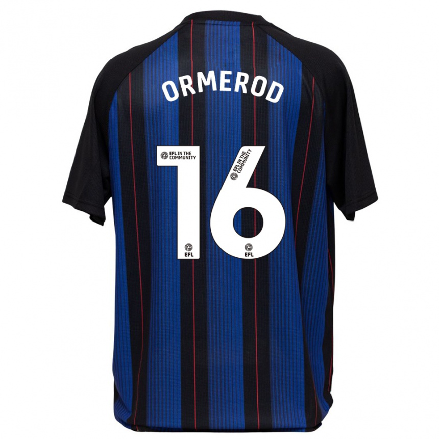 ילדים כדורגל אדי אורמרוד #16 כחול שחור הרחק ג'רזי 2025/26