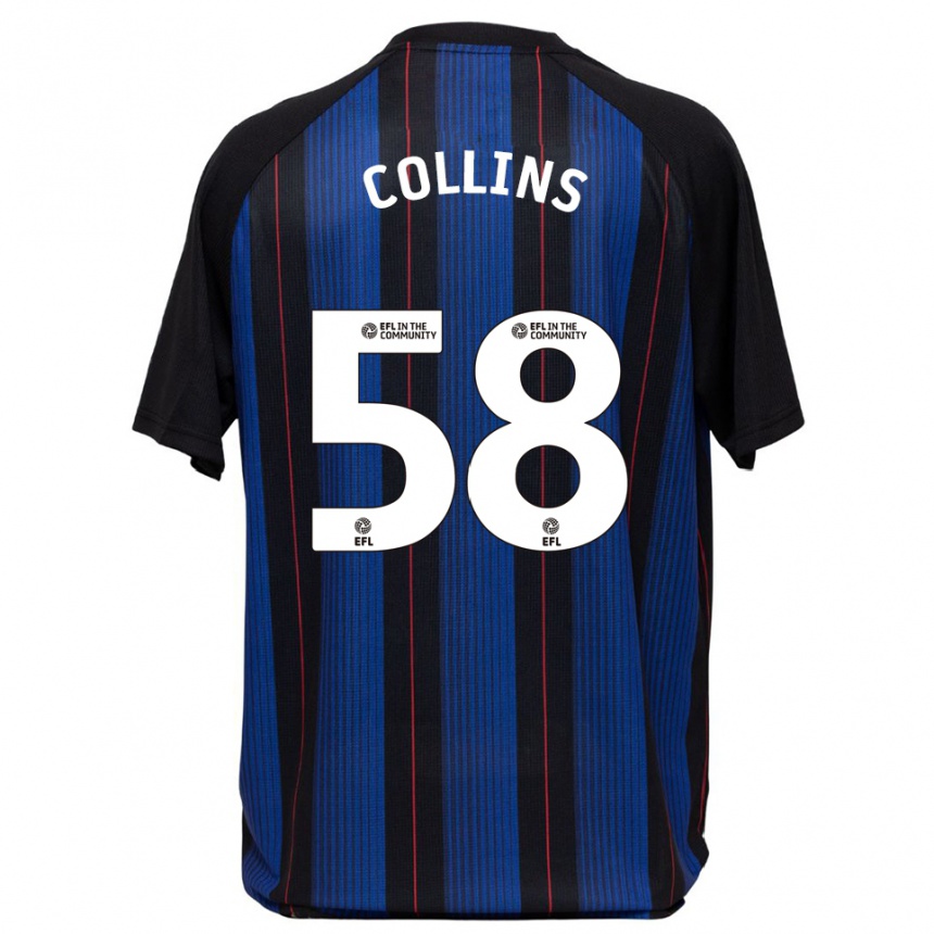 ילדים כדורגל סם קולינס #58 כחול שחור הרחק ג'רזי 2025/26