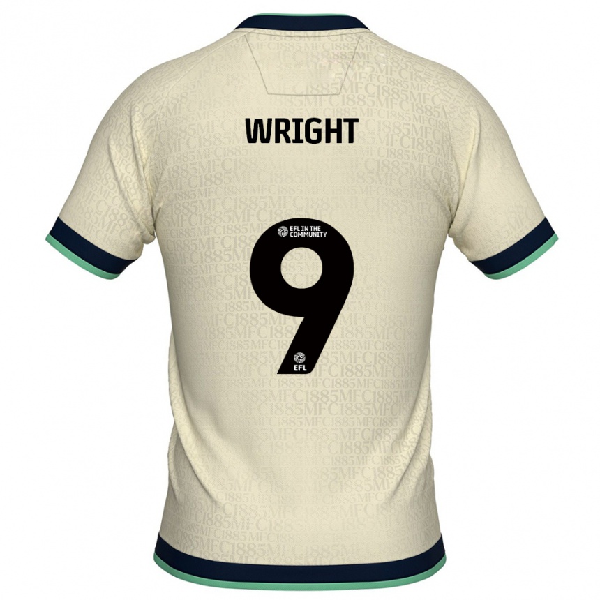 ילדים כדורגל William Wright #9 שמפניה כחול נייבי הרחק ג'רזי 2025/26