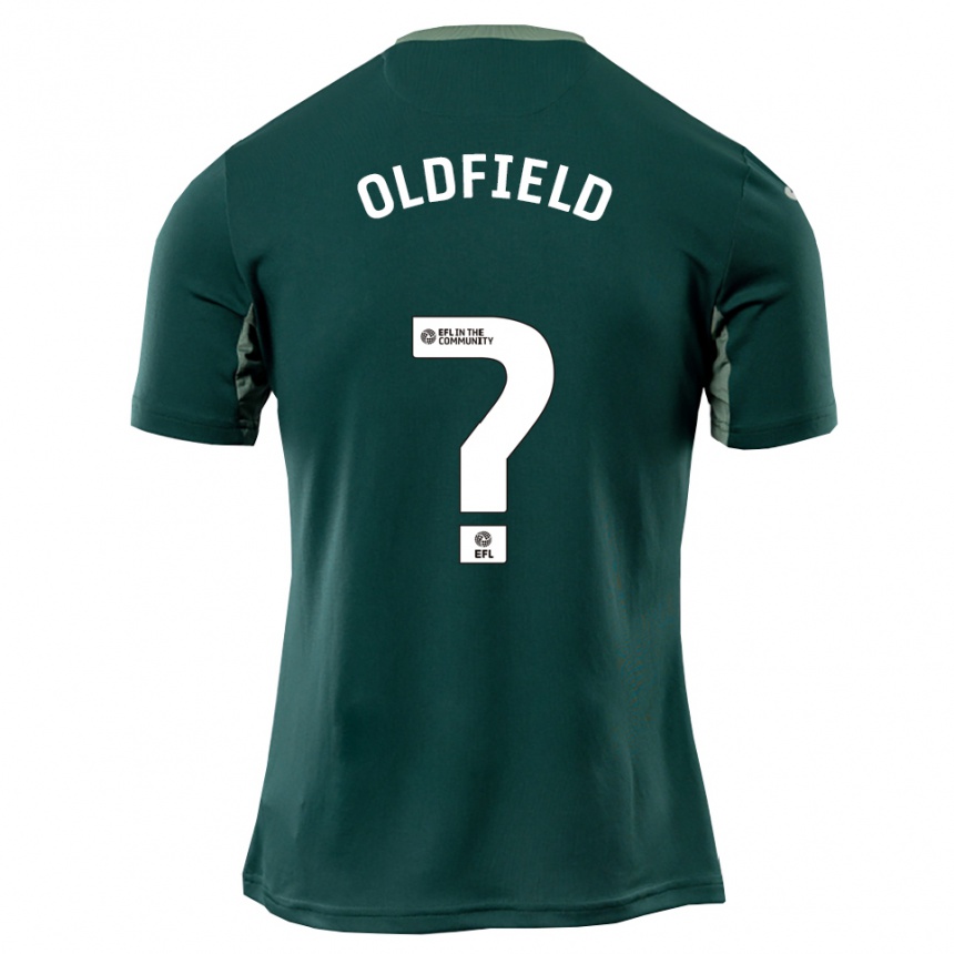 ילדים כדורגל Oliver Oldfield #0 ירוק לבן סגול הרחק ג'רזי 2025/26