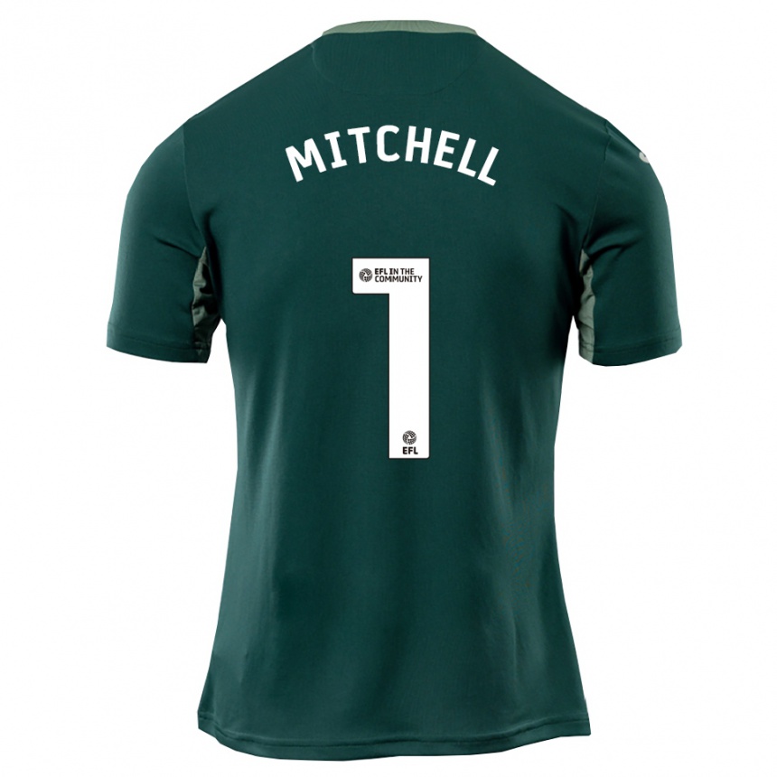 ילדים כדורגל ריילי מיטשל #1 ירוק לבן סגול הרחק ג'רזי 2025/26