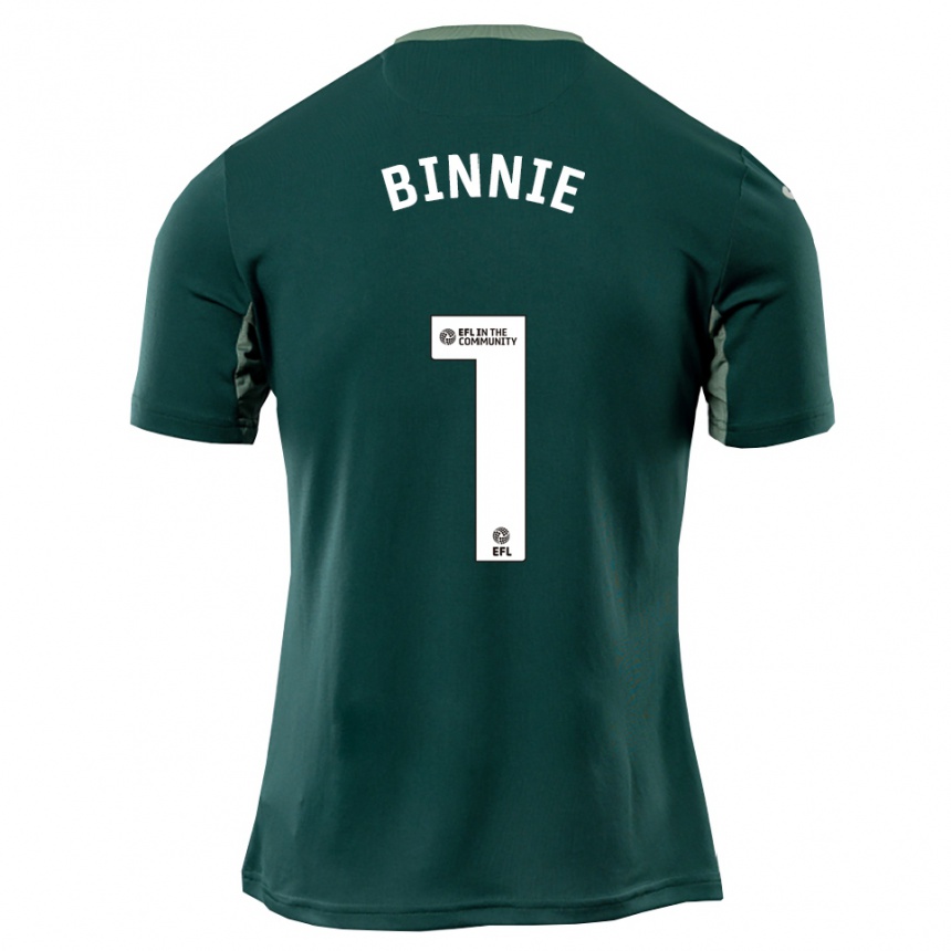 ילדים כדורגל Ethan Binnie #1 ירוק לבן סגול הרחק ג'רזי 2025/26