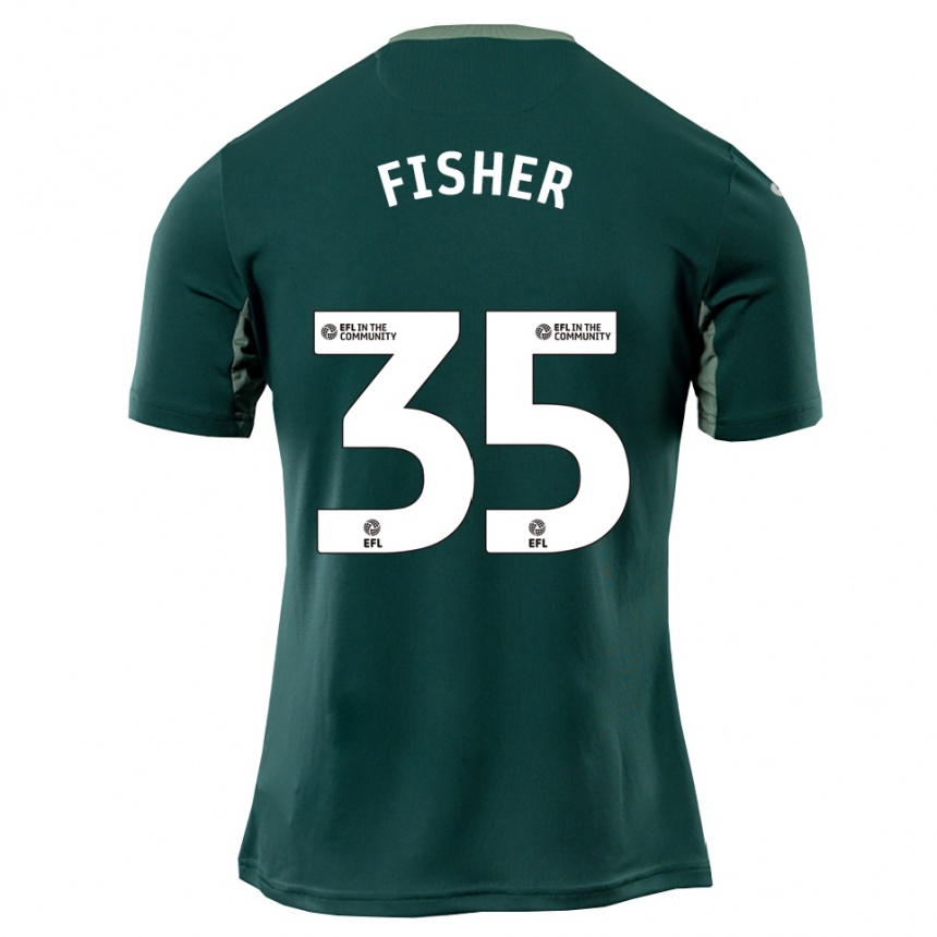 ילדים כדורגל קלן פישר #35 ירוק לבן סגול הרחק ג'רזי 2025/26