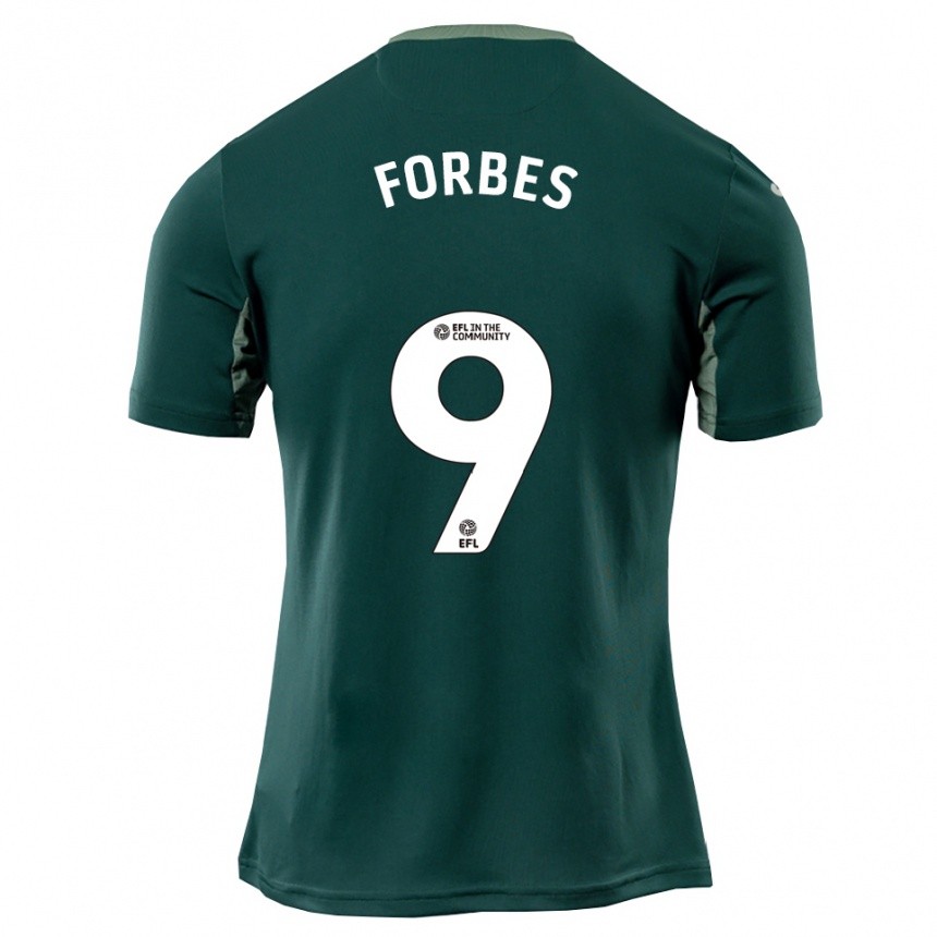 ילדים כדורגל Brandon Forbes #9 ירוק לבן סגול הרחק ג'רזי 2025/26