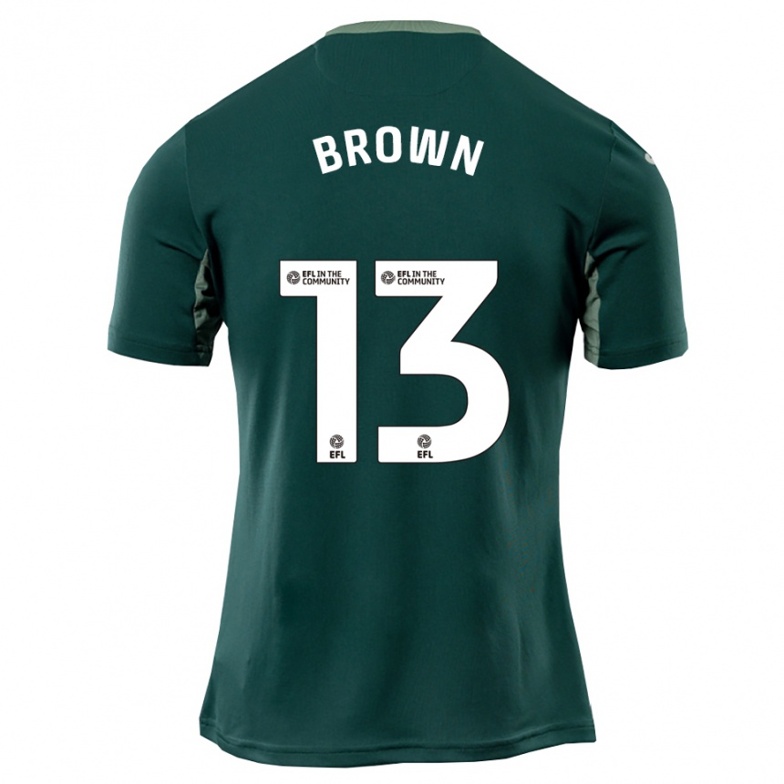 ילדים כדורגל Mason Brown #13 ירוק לבן סגול הרחק ג'רזי 2025/26