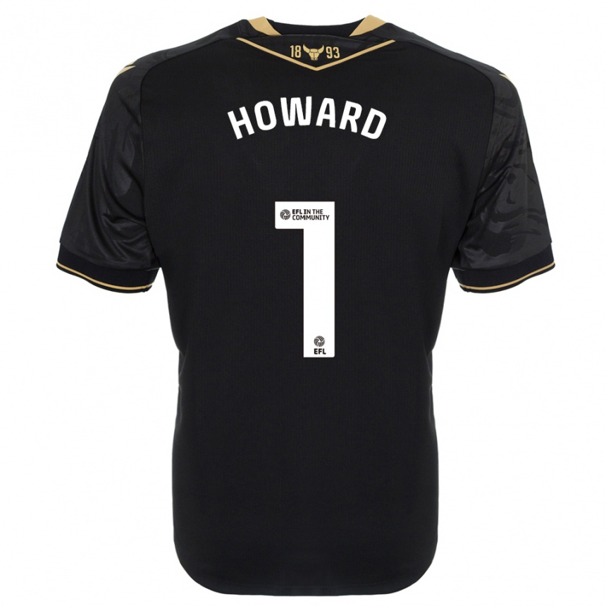 ילדים כדורגל Beth Howard #1 שחור זהב הרחק ג'רזי 2025/26