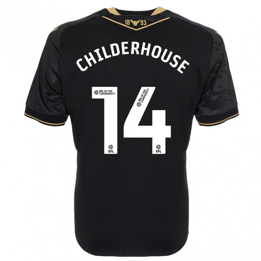 ילדים כדורגל מולי צ'ילדרהאוס #14 שחור זהב הרחק ג'רזי 2025/26