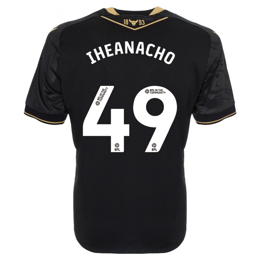 ילדים כדורגל Josh Iheanacho #49 שחור זהב הרחק ג'רזי 2025/26