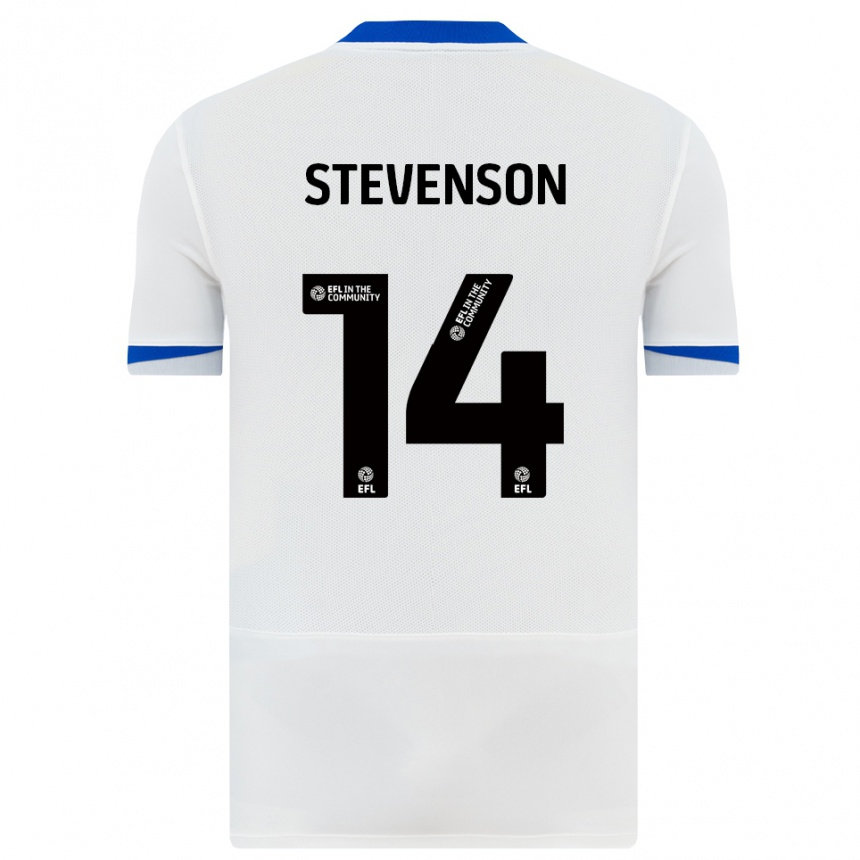 ילדים כדורגל Ben Stevenson #14 לבן שחור הרחק ג'רזי 2025/26