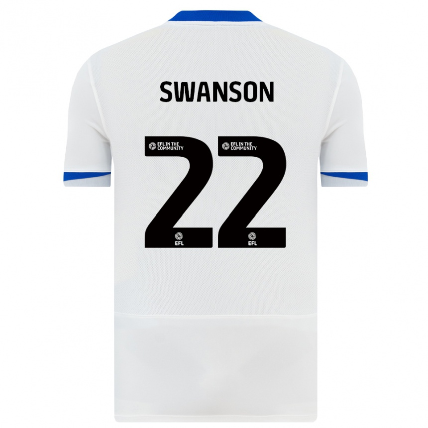 ילדים כדורגל זאק סוואנסון #22 לבן שחור הרחק ג'רזי 2025/26