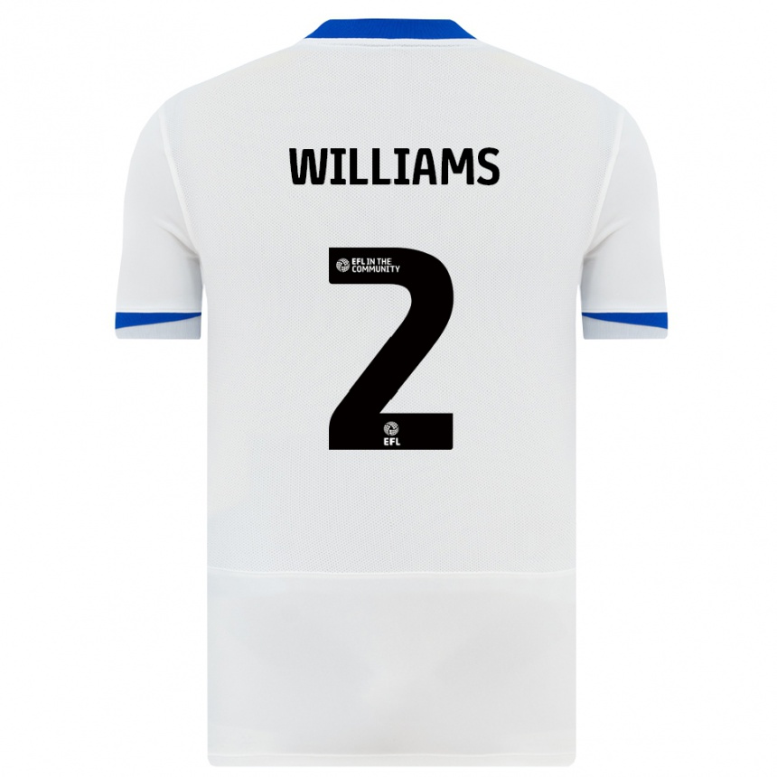 ילדים כדורגל Jordan Williams #2 לבן שחור הרחק ג'רזי 2025/26