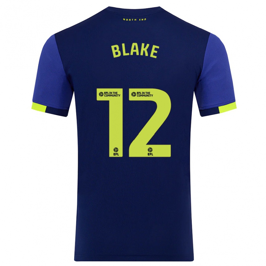 ילדים כדורגל Joe Blake #12 כחול נייבי צהוב הרחק ג'רזי 2025/26