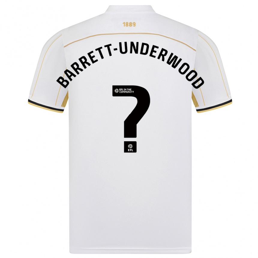 ילדים כדורגל Keehan Barrett-Underwood #0 לבן זהב הרחק ג'רזי 2025/26
