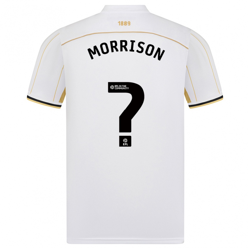 ילדים כדורגל Emmett Morrison #0 לבן זהב הרחק ג'רזי 2025/26