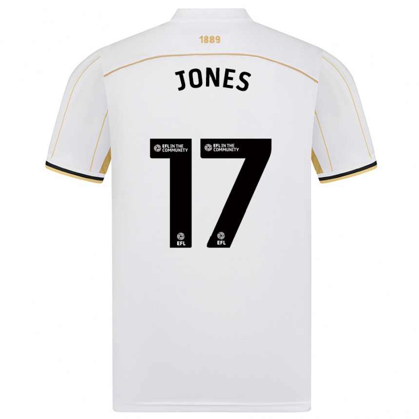 ילדים כדורגל Frankie Jones #17 לבן זהב הרחק ג'רזי 2025/26