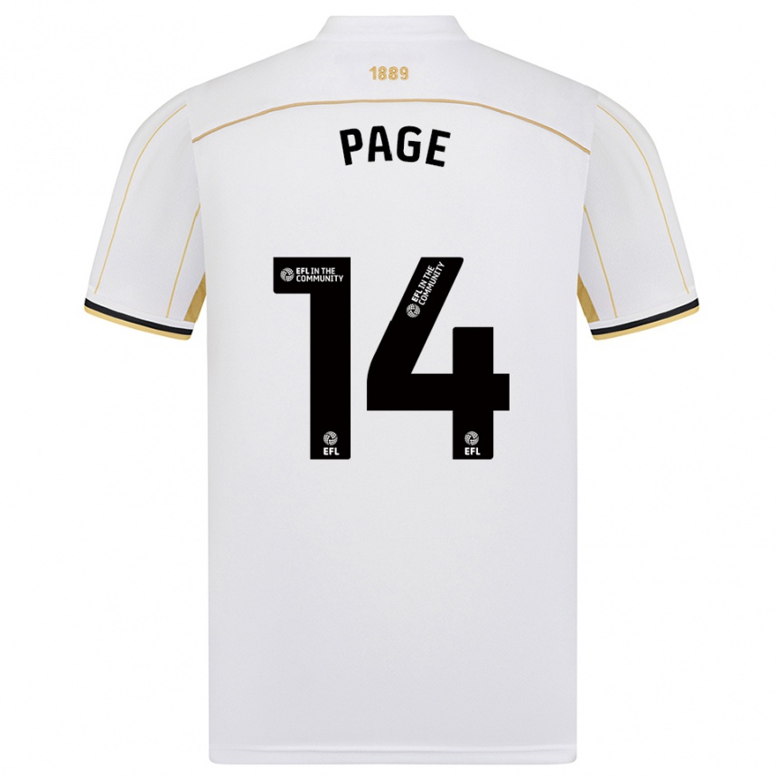 ילדים כדורגל אוליביה ג׳יין פייג׳ #14 לבן זהב הרחק ג'רזי 2025/26