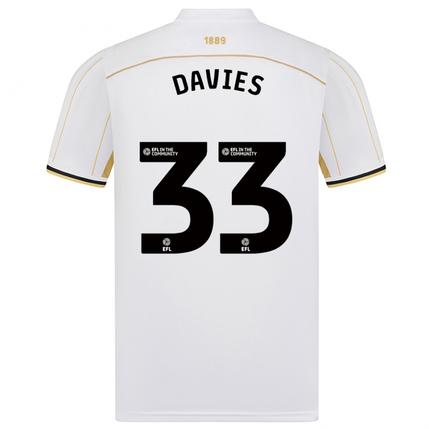 ילדים כדורגל בת׳אן דייוויס #33 לבן זהב הרחק ג'רזי 2025/26 ילדים כדורגל בת׳אן דייוויס #33 לבן זהב הרחק ג'רזי 2025/26