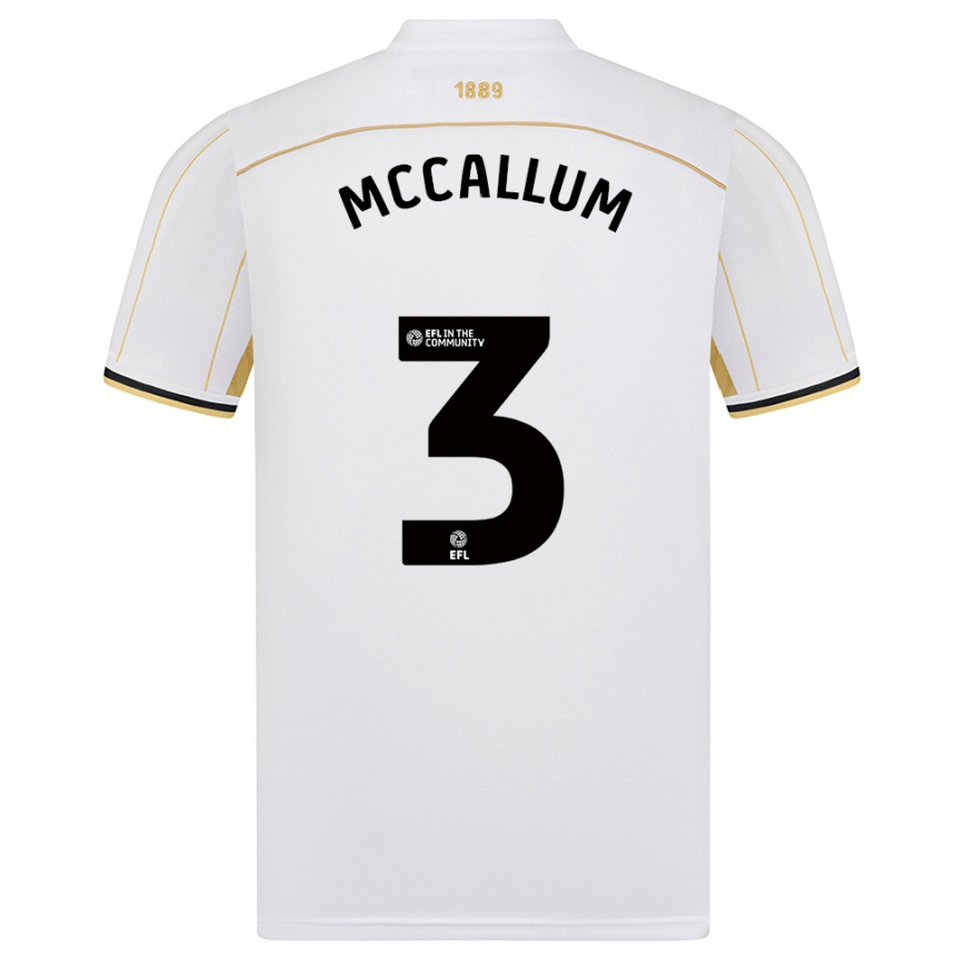 ילדים כדורגל סם מקאלום #3 לבן זהב הרחק ג'רזי 2025/26
