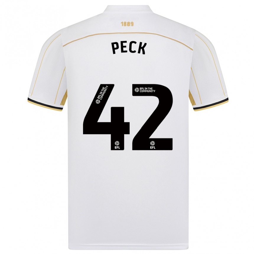 ילדים כדורגל סידי פק #42 לבן זהב הרחק ג'רזי 2025/26