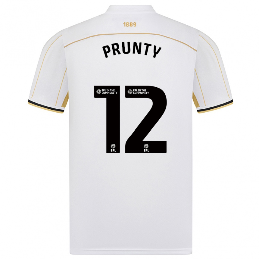 ילדים כדורגל ג'יידן פרונטי #12 לבן זהב הרחק ג'רזי 2025/26