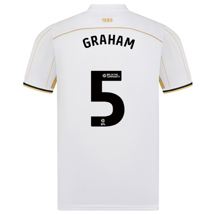 ילדים כדורגל מולי גראהם #5 לבן זהב הרחק ג'רזי 2025/26