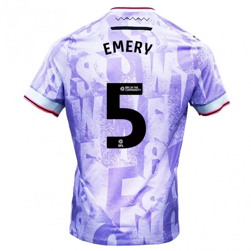 ילדים כדורגל Joe Emery #5 לילך לבן הרחק ג'רזי 2025/26