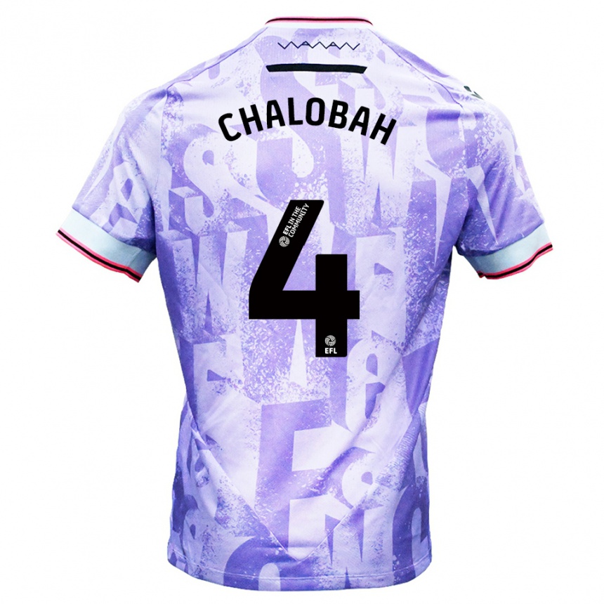 ילדים כדורגל נתניאל צ'לובה #4 לילך לבן הרחק ג'רזי 2025/26