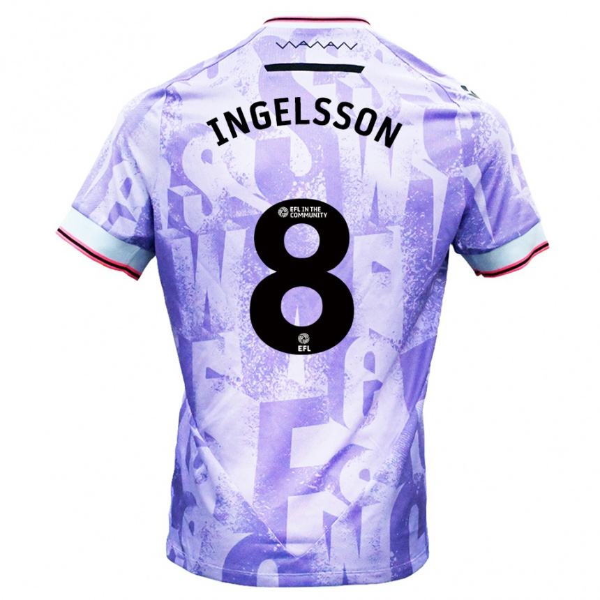 ילדים כדורגל Svante Ingelsson #8 לילך לבן הרחק ג'רזי 2025/26