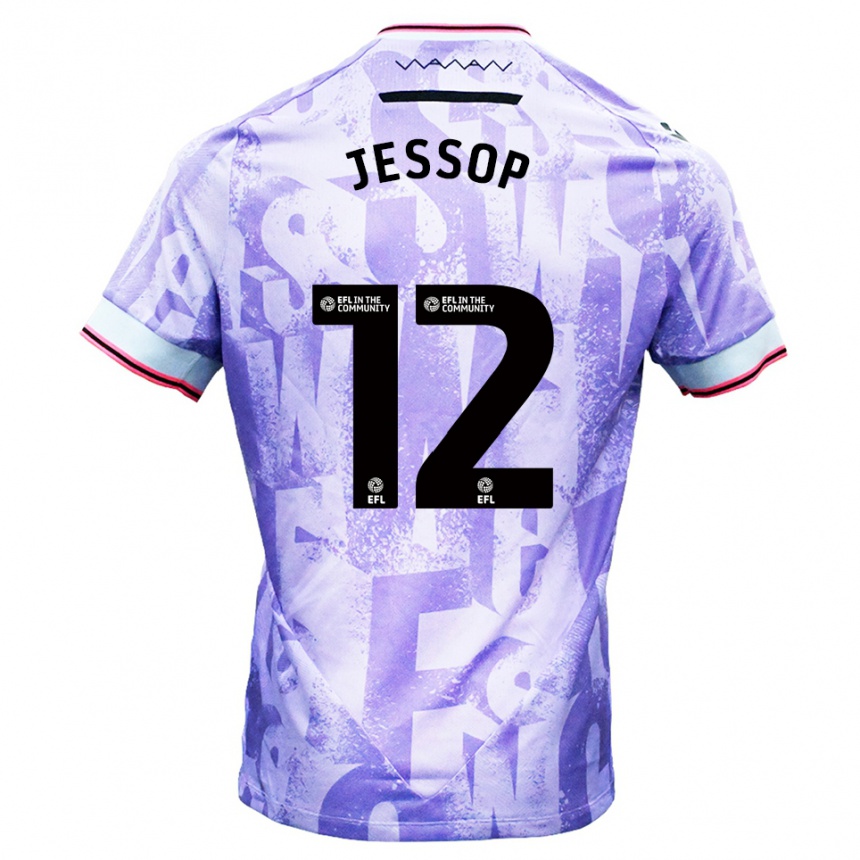 ילדים כדורגל Jacob Jessop #12 לילך לבן הרחק ג'רזי 2025/26