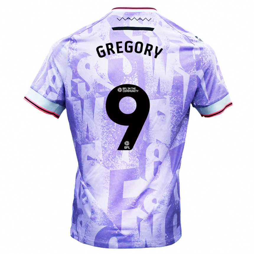 ילדים כדורגל לי גרגורי #9 לילך לבן הרחק ג'רזי 2025/26